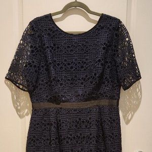 Oliver Bonas navy blue midi dress, size 12